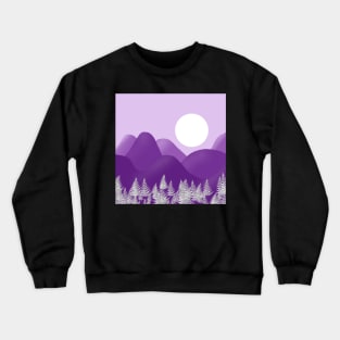 Purple Mountains With Trees Crewneck Sweatshirt